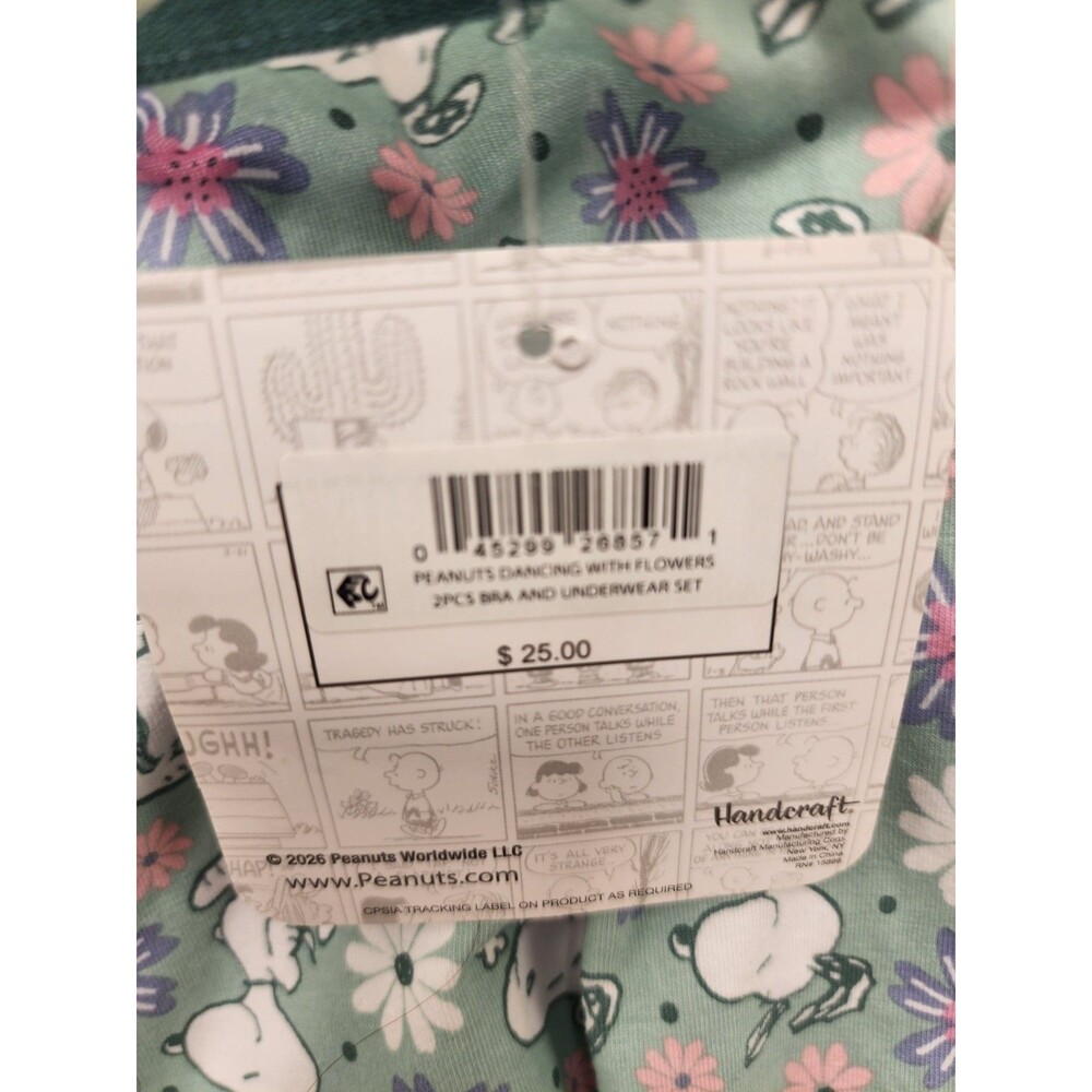 Peanuts Snoopy Flowers Green Sleep Shorts Cozy Lounge Women Size XXL (One Item) - Picture 4 of 6
